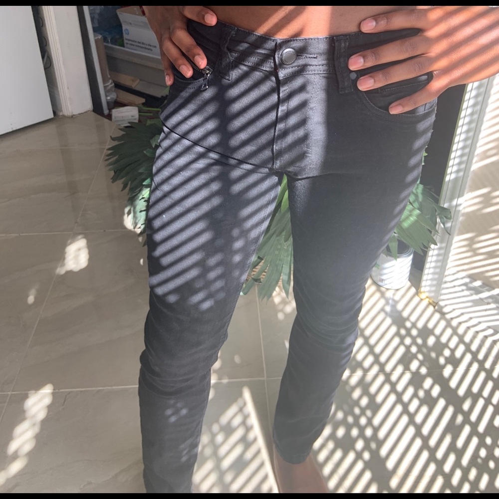 Black jeans, previously worn.